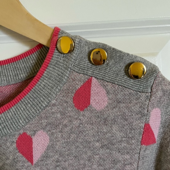 Grey with pink hearts cotton sweater - Picture 4 of 5